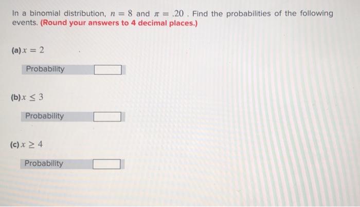 Solved In A Binomial Distribution N 8 And R 20 Find 2386