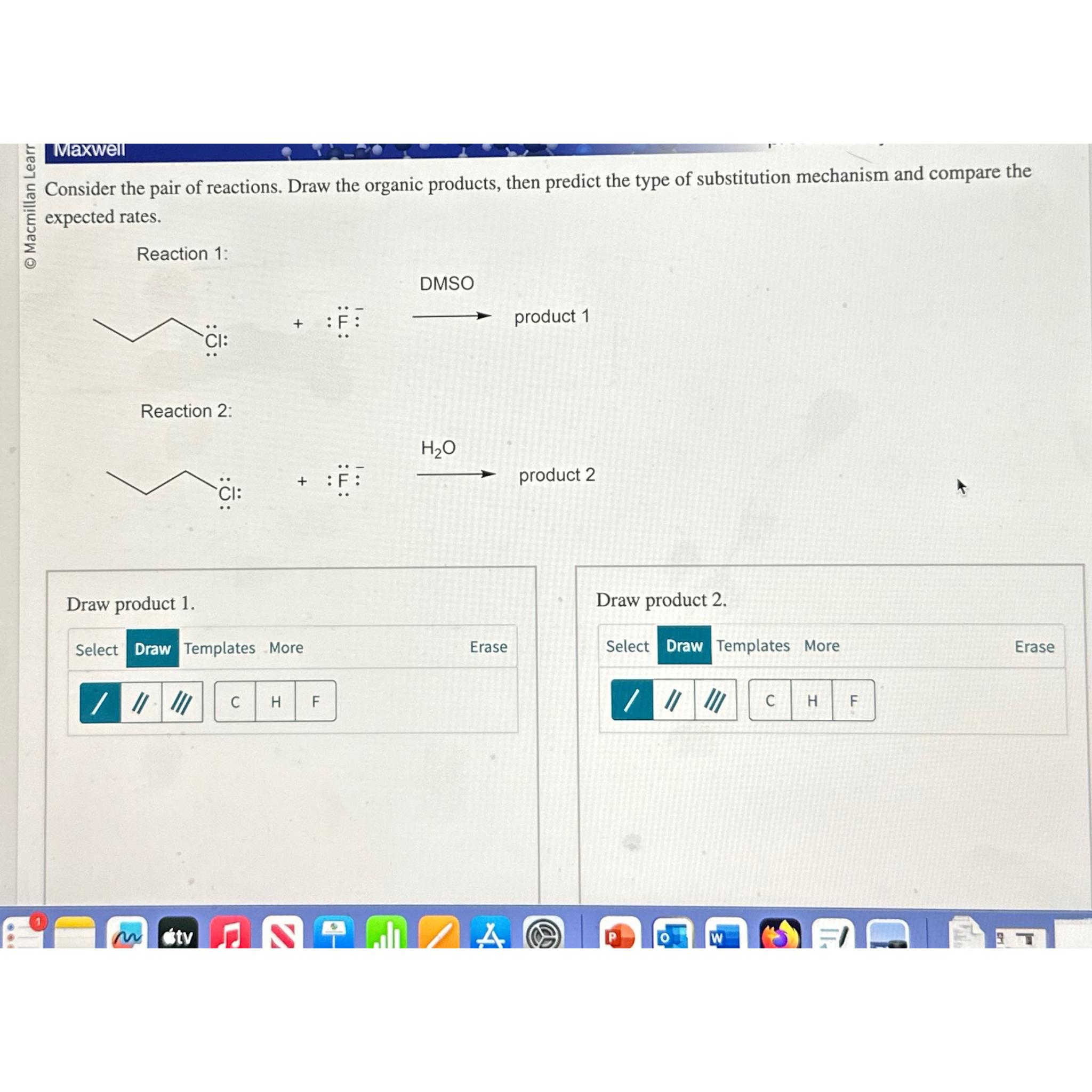 Consider the pair of reactions. Draw the organic