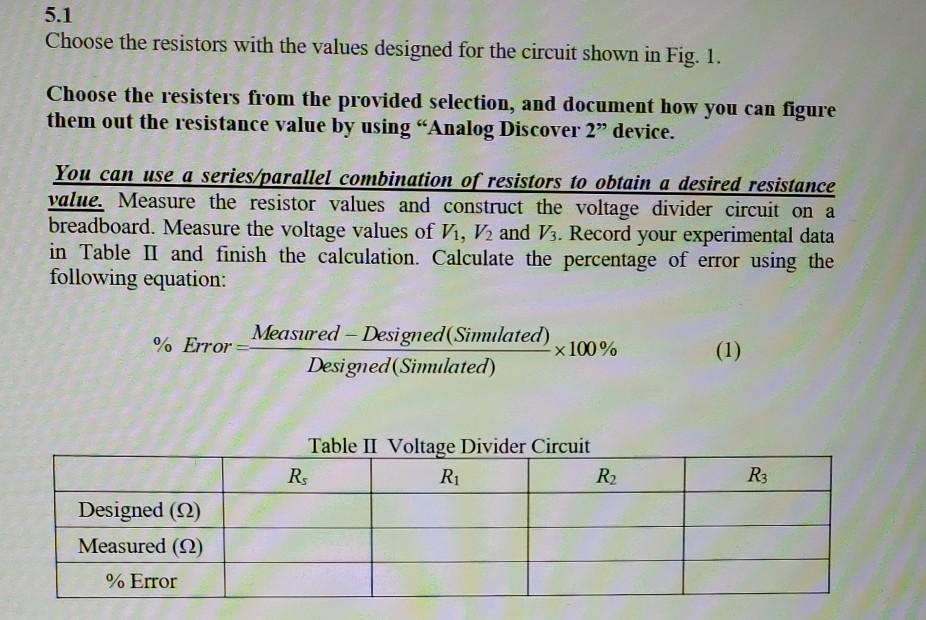 Solved Lab 2 Voltage and Current Dividers 1. Objective 1.1. | Chegg.com