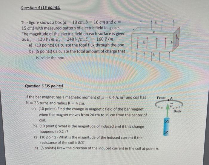 Solved Question 4 (15 points) The figure shows a box (a = 18 | Chegg.com