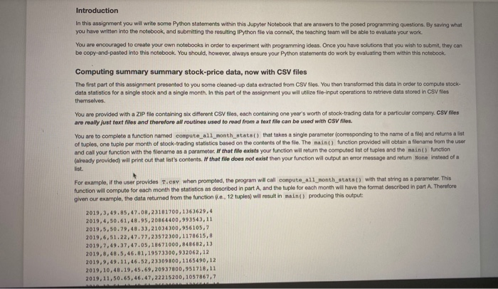Introduction In this assignment you will write some | Chegg.com