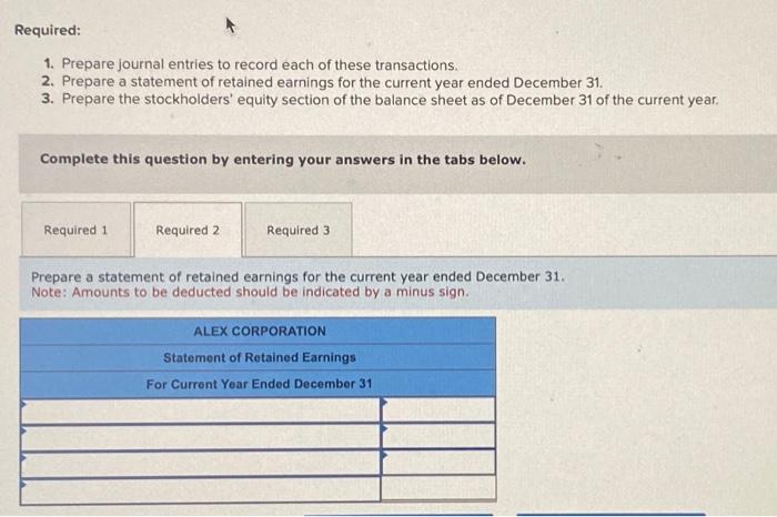 Solved Alex Corporation reports the following components of | Chegg.com