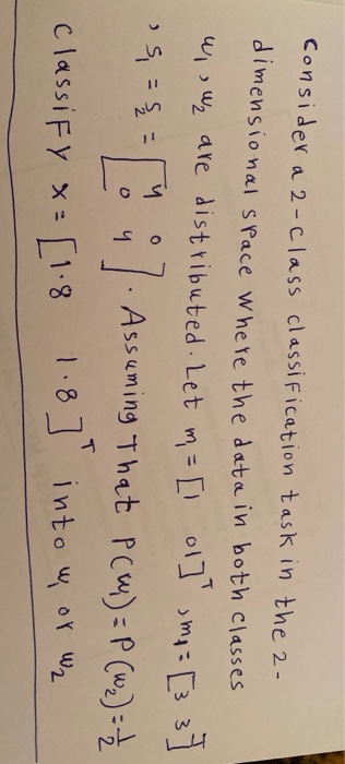 Solved consider a 2-class classification ask in the a- | Chegg.com