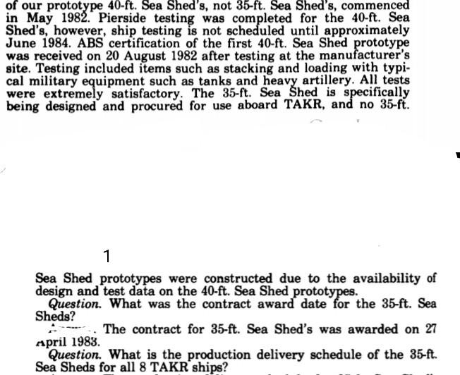 Solved of our prototype 40ft. Sea Shed's, not 35ft. Sea