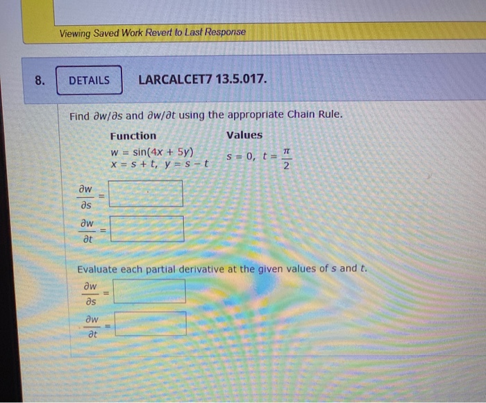 Solved Viewing Saved Work Revert To Last Response 8 DETAILS Chegg