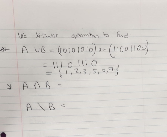 Solved Use Bitwise Operation To And A UB= (10101010) Or | Chegg.com