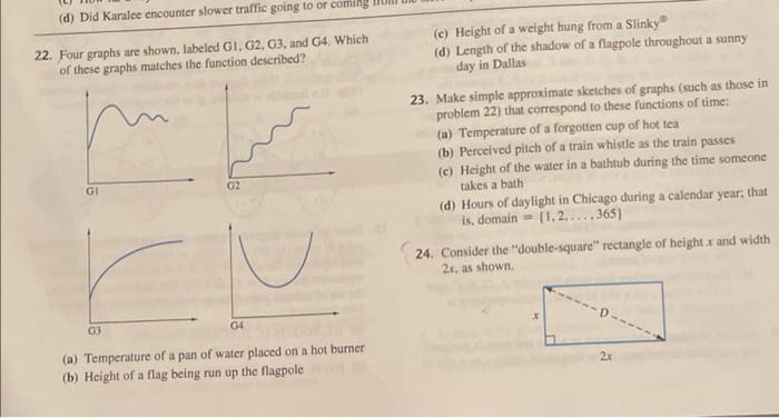 Solved 22. Four graphs are shown, labeled G1, G2, G3, and | Chegg.com