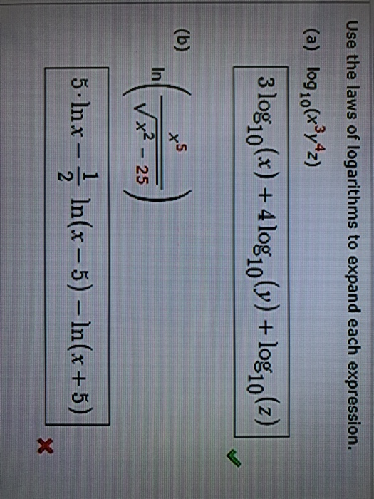 Solved Use The Laws Of Logarithms To Expand Each Expressi Chegg Com