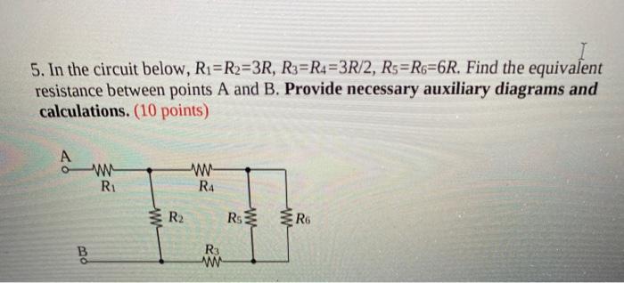 Solved I 5. In the circuit below, Ri=R2=3R, R3=R4=3R/2, | Chegg.com