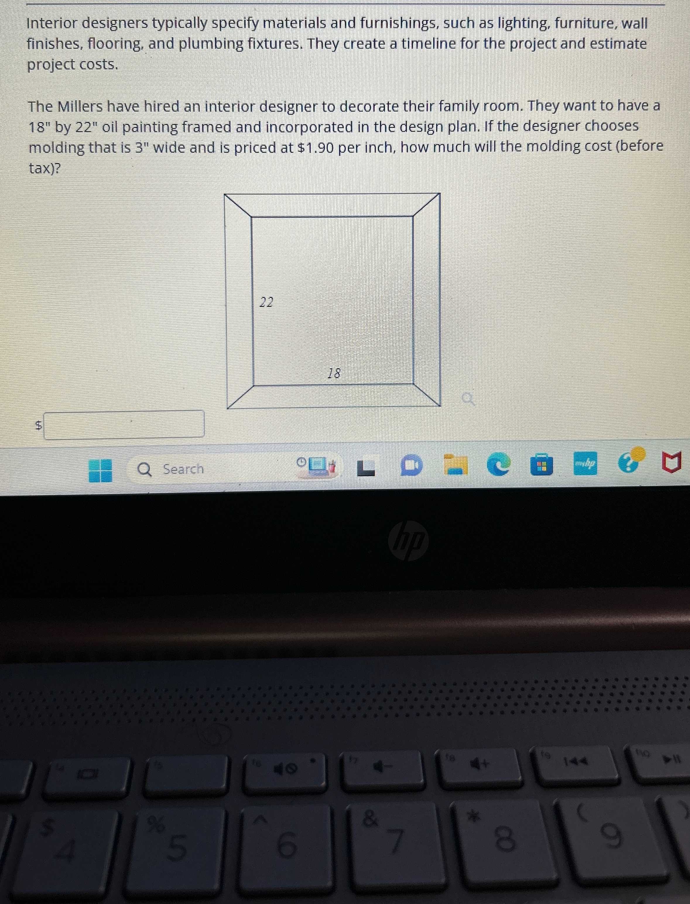 Solved Interior designers typically specify materials and | Chegg.com