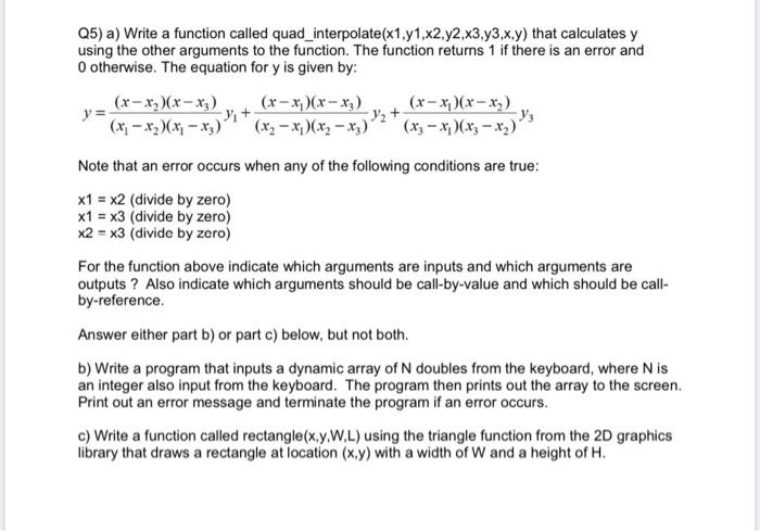 Solved Q5) a) Write a function called | Chegg.com