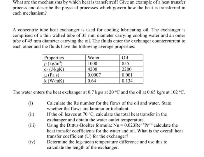 Solved What are the mechanisms by which heat is transferred? | Chegg.com