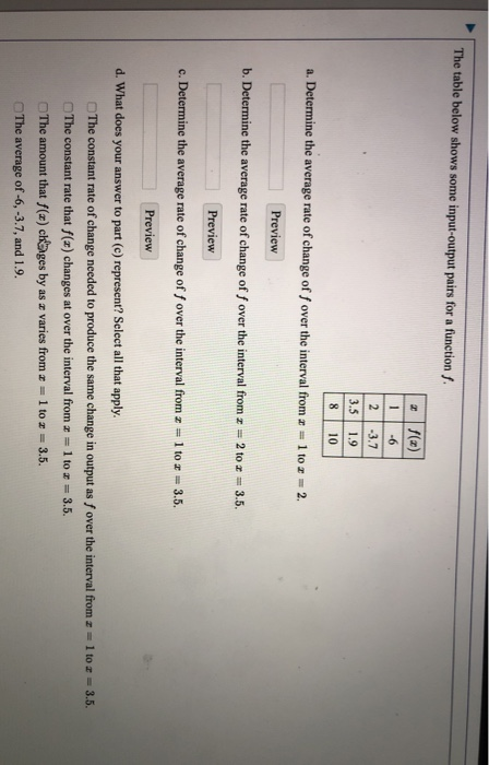 Solved The table below shows some input-output pairs for a | Chegg.com