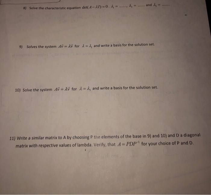 Solved and A S.. 8) Solve the characteristic equation | Chegg.com