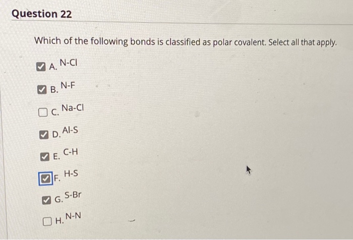 Solved Question 3 Which Of The Following Bonds Is Classified | Chegg.com