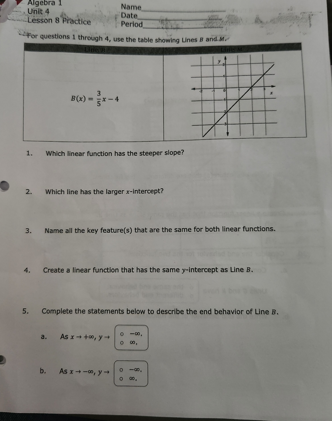 Solved *For questions 1 ﻿through 4, ﻿use the table showing | Chegg.com
