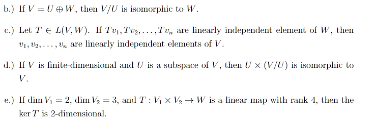 Solved Please answer true or false. If false, give counter | Chegg.com