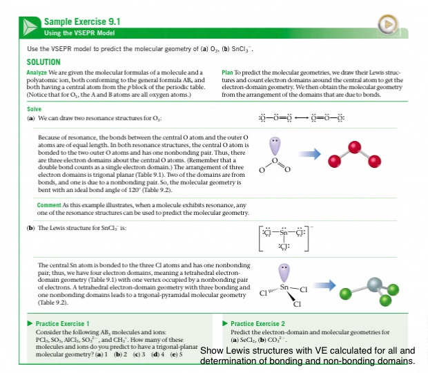 Solved Sample Exercise 9.1 Using The VSEPR Model Use The | Chegg.com