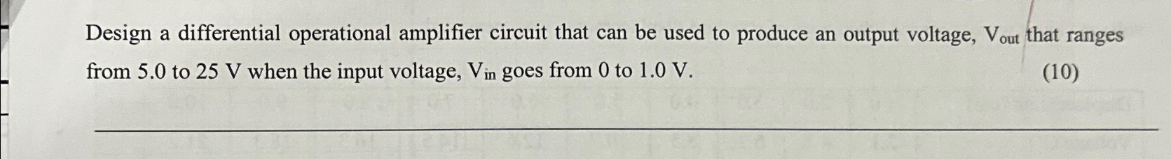 Design a differential operational amplifier circuit | Chegg.com
