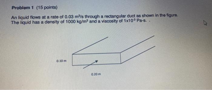 Solved Problem 1 (15 points) An liquid flows at a rate of | Chegg.com