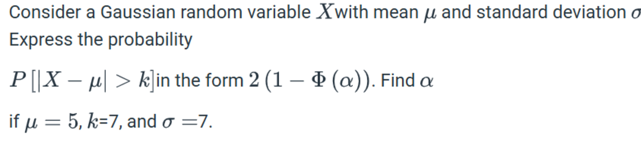 Solved Consider a Gaussian random variable x ﻿with mean μ | Chegg.com
