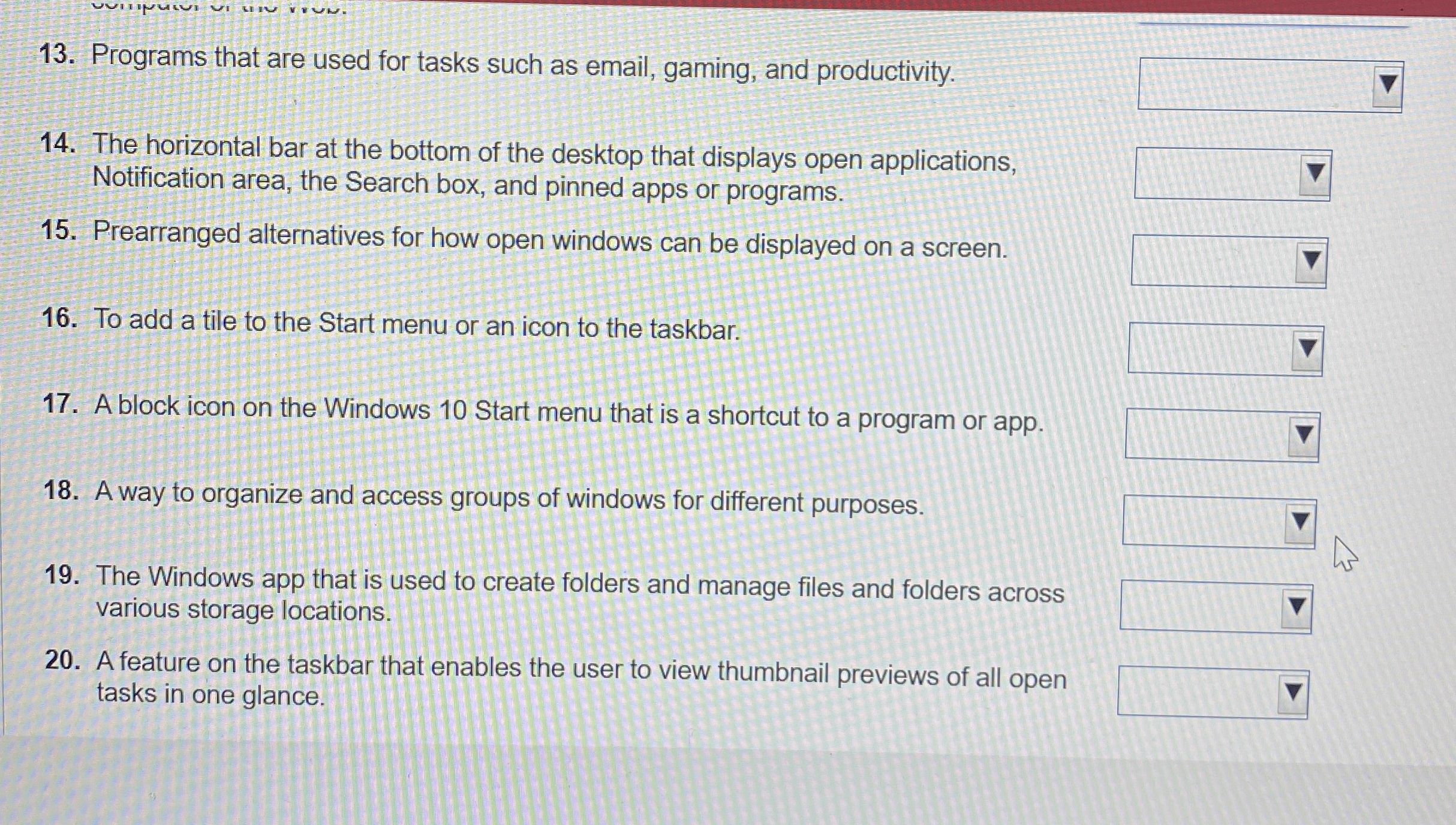Solved Programs that are used for tasks such as email, | Chegg.com