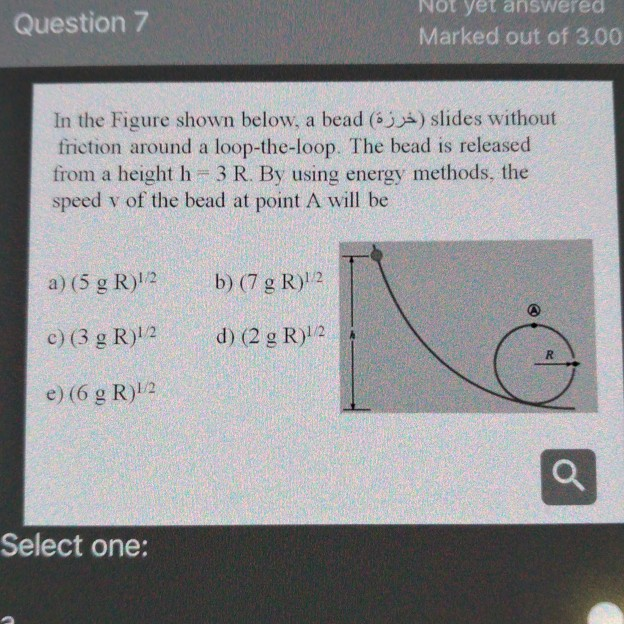 Solved Question 7 Not Yet Answered Marked Out Of 3.00 In The | Chegg.com