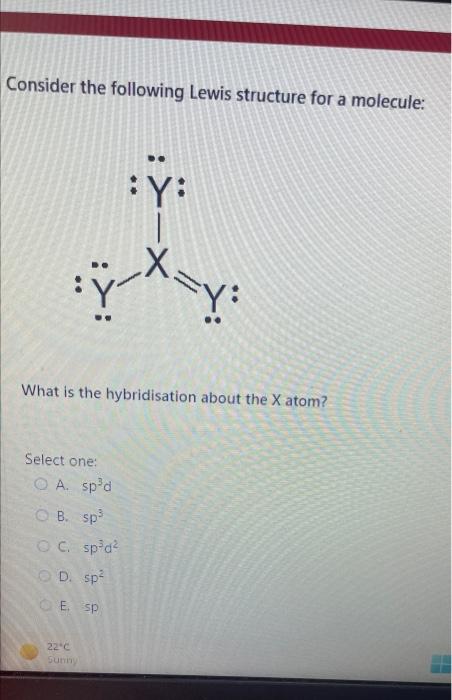 Solved Consider the following Lewis structure for a | Chegg.com