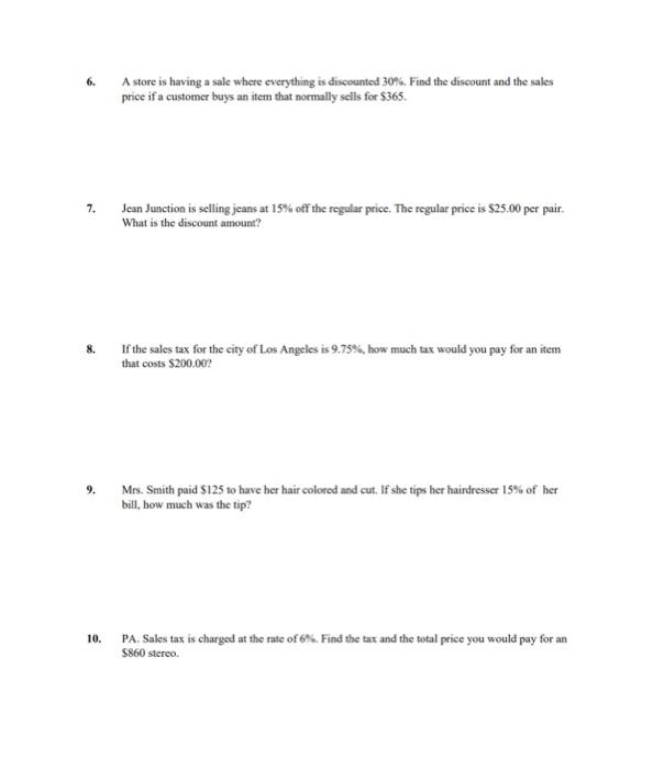 Solved A store is having a sale where everything is