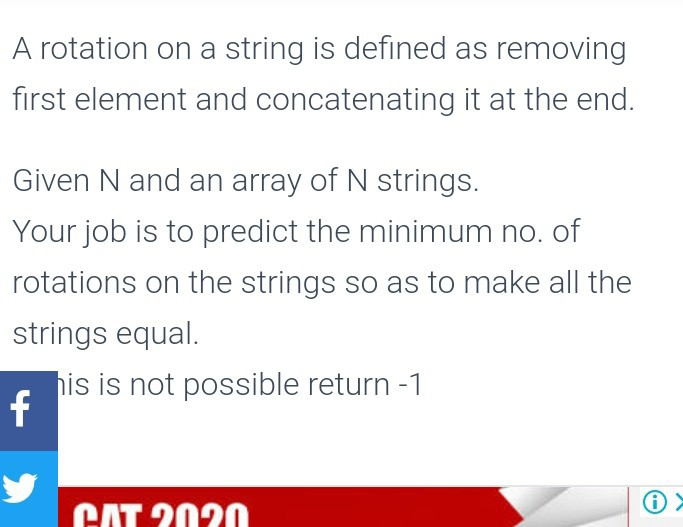 Solved A rotation on a string is defined as removing first | Chegg.com