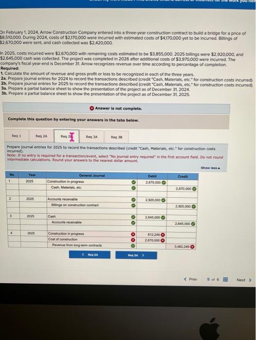 Solved On February 1, 2024, Arrow Construction Company