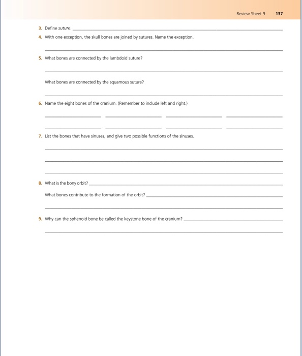 Solved 136 Review Sheet 9 2. Using choices from the numbered | Chegg.com