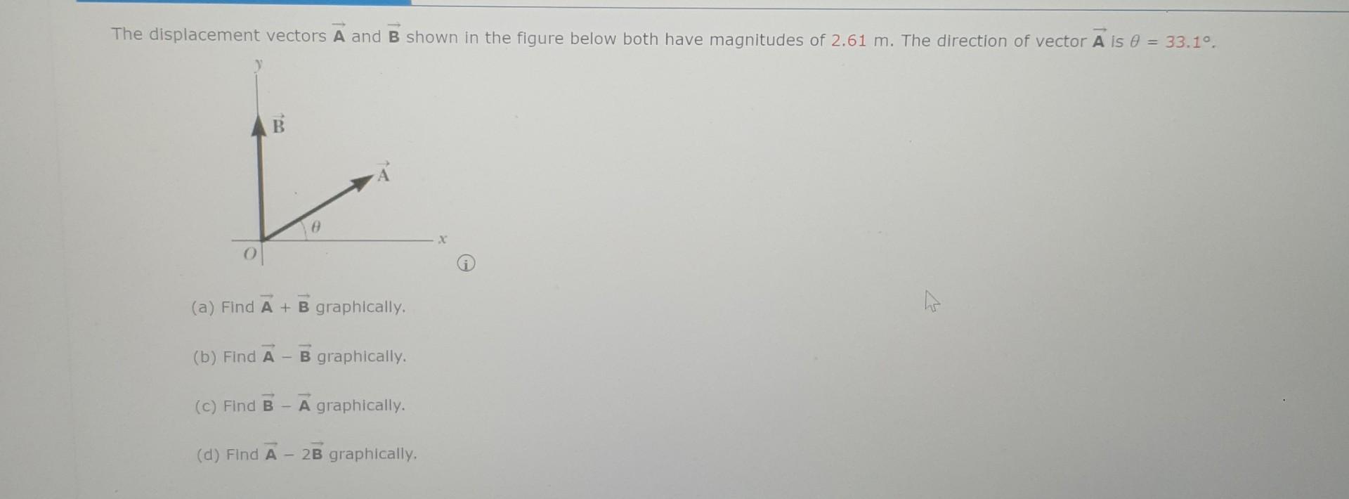 Solved lacement vectors A and B shown in the figure below | Chegg.com
