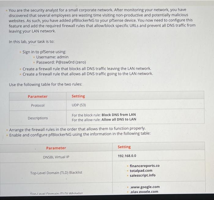 Solved You are the security analyst for a small corporate
