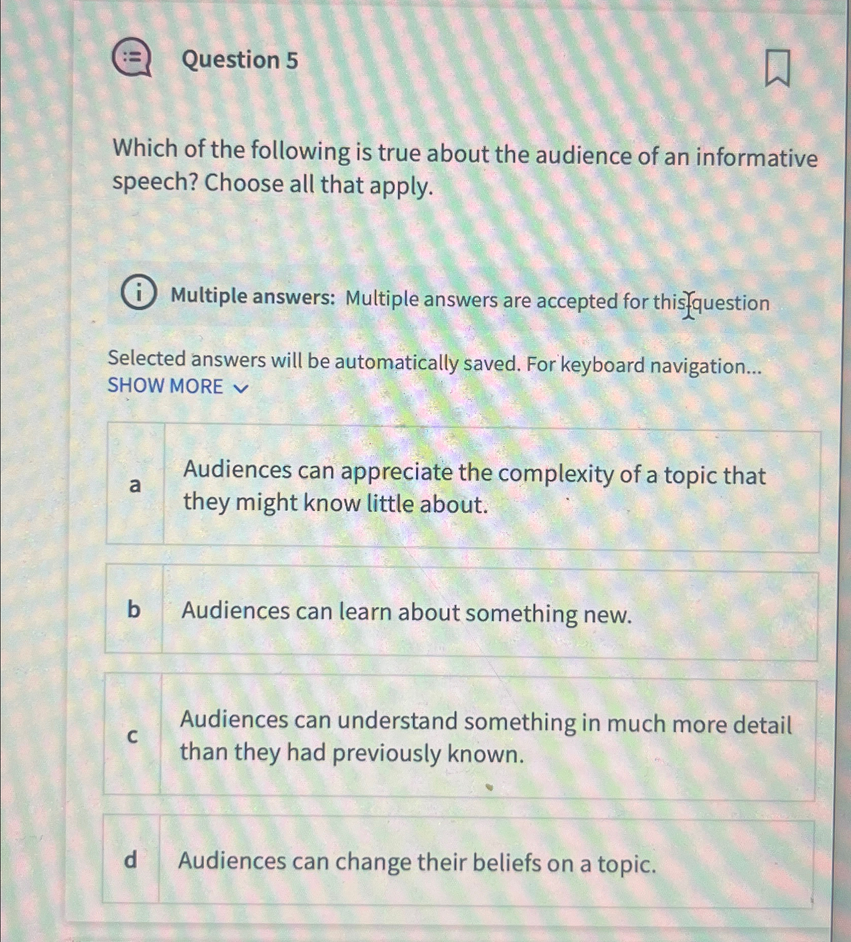 Solved Question 5Which of the following is true about the | Chegg.com