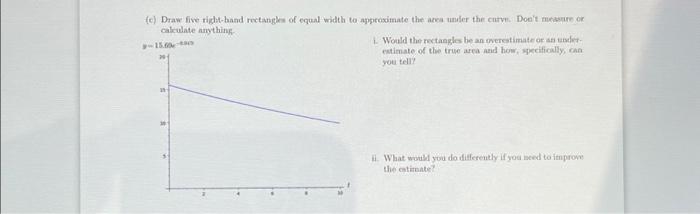 Solved (c) Draw five right-hand rectangles of equal width to | Chegg.com