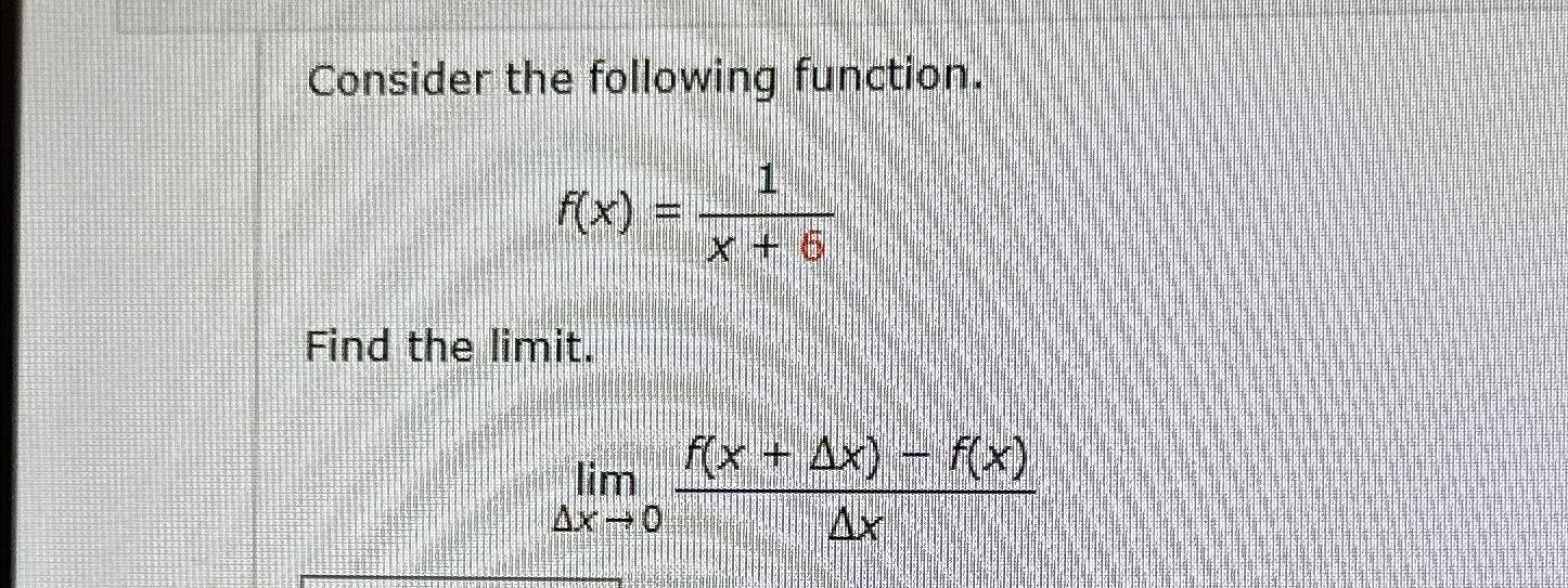 Solved Consider The Following Function F X 1x 6find The