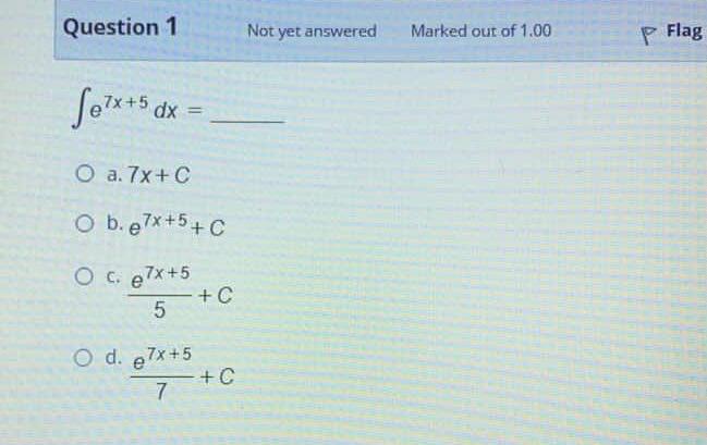 Solved Question 1 Not yet answered Marked out of 1.00 p Flag