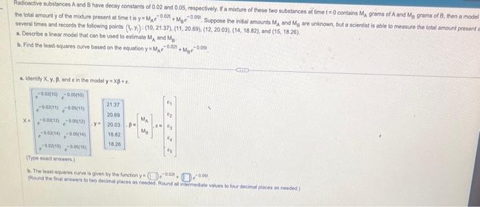 the lotal amount y of the mixture present at time tis | Chegg.com