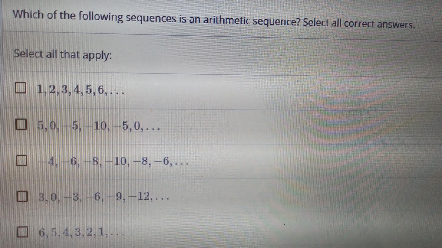 Solved Which Of The Following Sequences Is An Arithmetic | Chegg.com