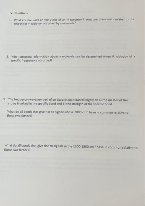 Solved IV. Questions 1. What are the units on the y-axis of | Chegg.com