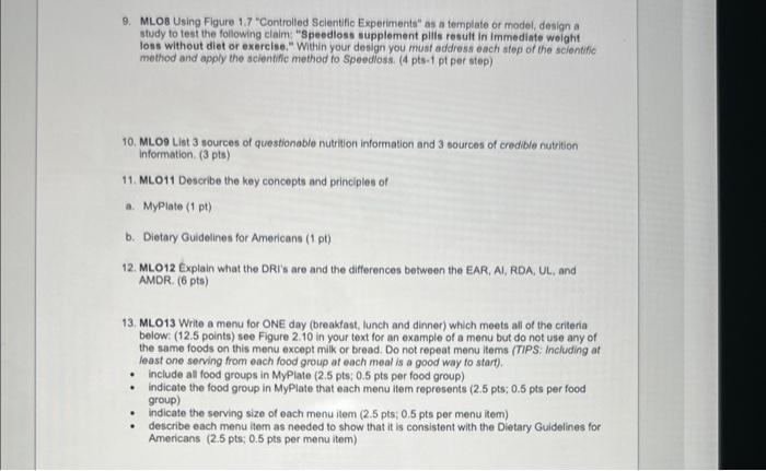 9. MLO8 Using Figure 1.7 