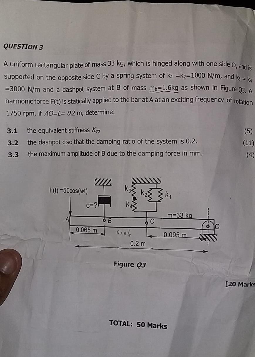 Solved A Uniform Rectangular Plate Of Mass 33 Kg, Which Is | Chegg.com