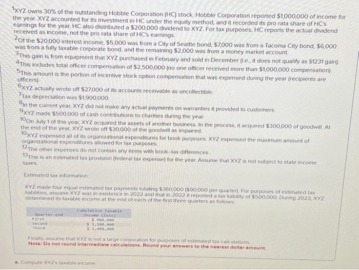 Solved Answer1.) Compute Taxable Income2.) Compute Income | Chegg.com