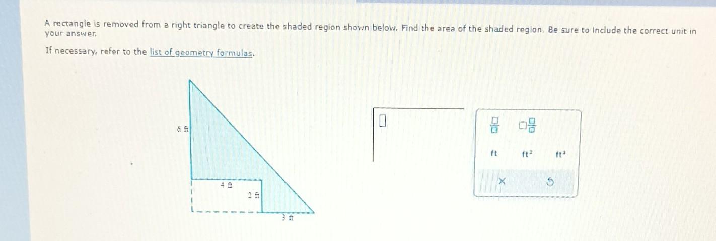 Solved A rectangle is removed from a right triangle to | Chegg.com