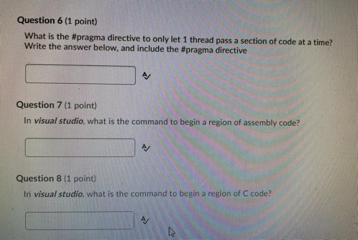 Solved Question 6 (1 point) What is the #pragma directive to 