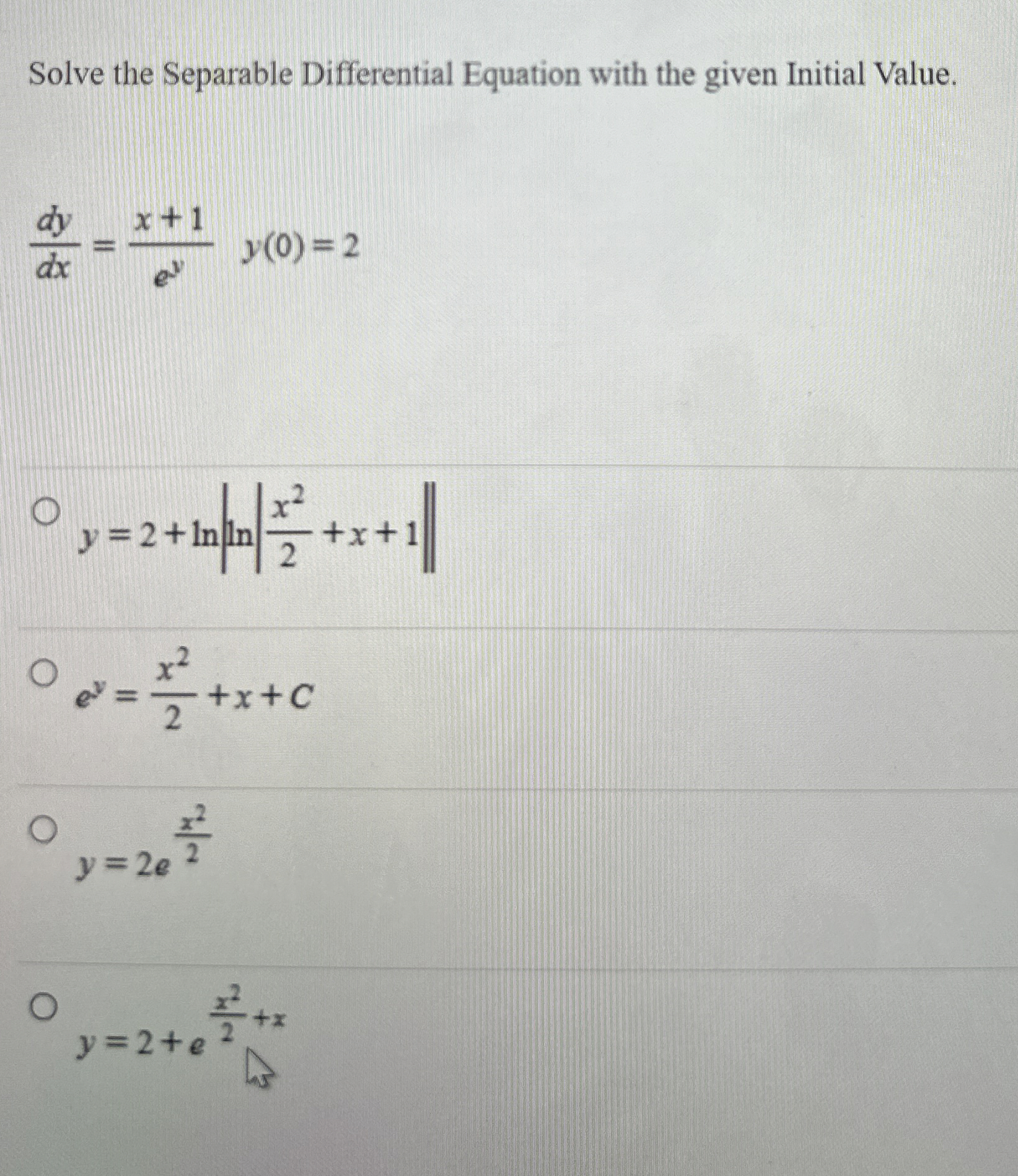 Solved Solve the Separable Differential Equation with the | Chegg.com