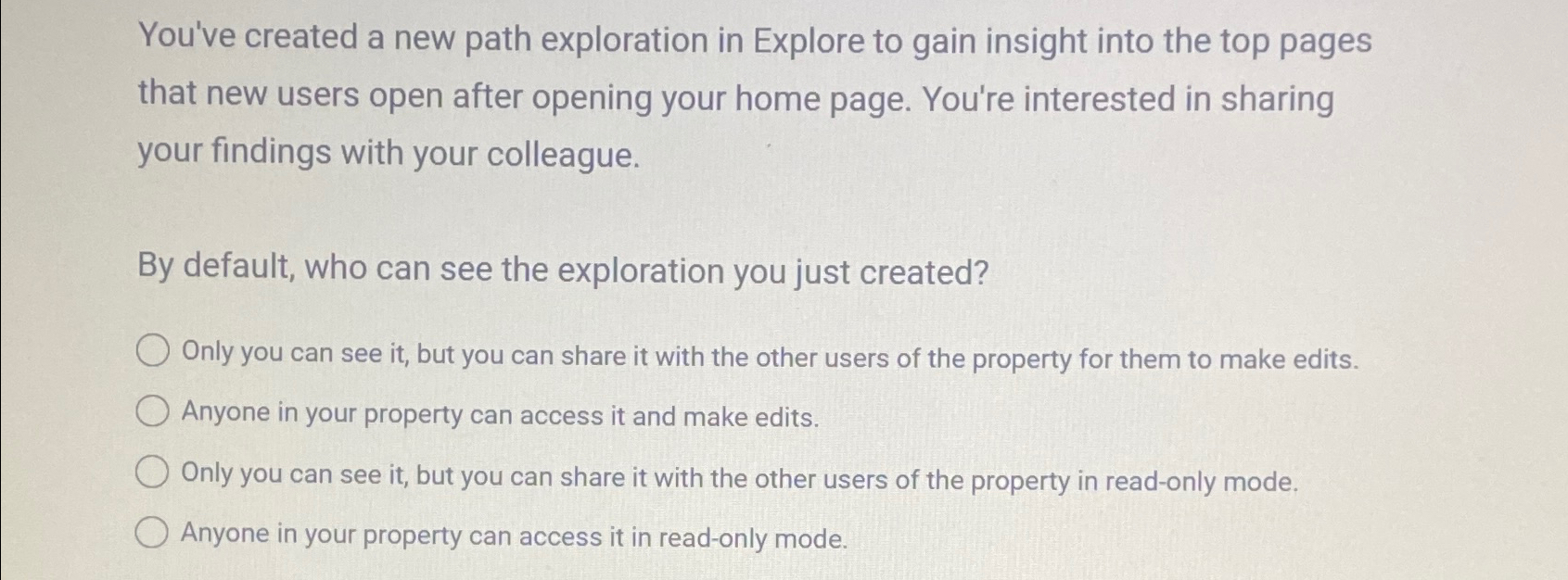 Solved You've created a new path exploration in Explore to | Chegg.com
