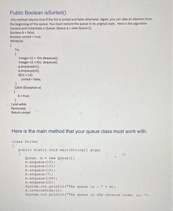 Solved Objectives Practice Queue and Exception handling | Chegg.com