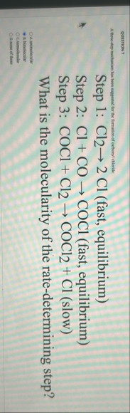 Solved Step 1: Cl2→2Cl (fast, ﻿equilibrium)Step 2: | Chegg.com
